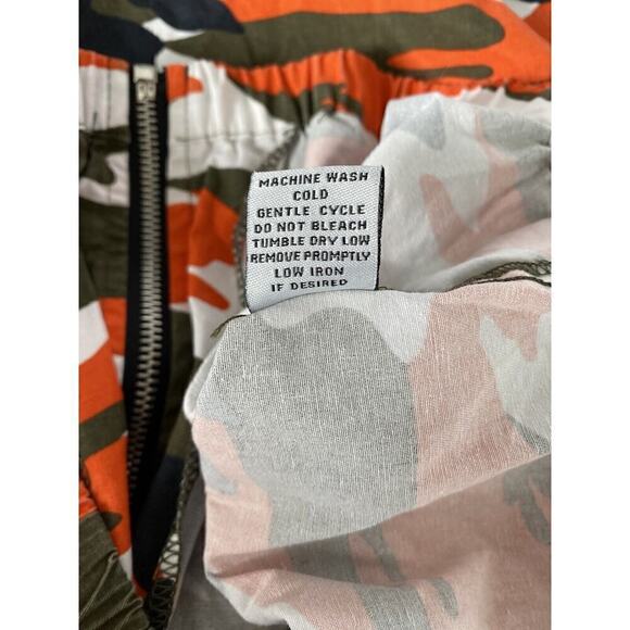 New Look Womens Orange Green and Black Camo Full Zip Hooded Jacket Size Medium - Picture 9 of 9